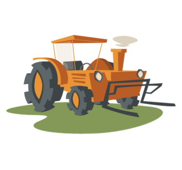 Detský vinylový koberec oranžový traktor - Tenstickers