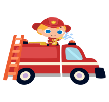 Detský vinylový koberec červené auto hasiča - Tenstickers