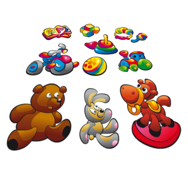 Detský vinylový koberec s nálepkami hračiek - Tenstickers