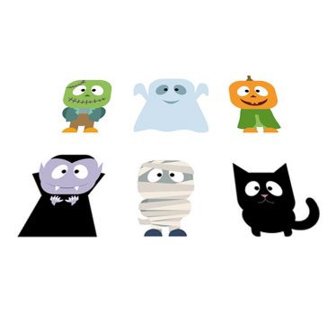 Detský vinylový koberec s halloweenskymi príšerkami - Tenstickers