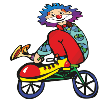 Detský vinylový koberec klaun na bicykli - Tenstickers