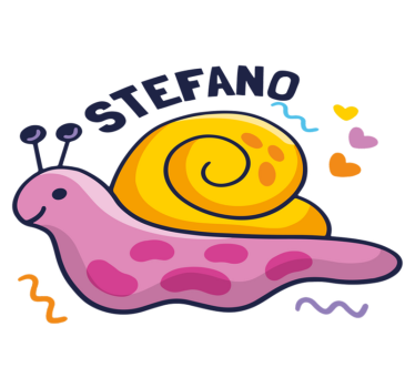 Detský vinylový koberec farebná slimáčica s menom - Tenstickers
