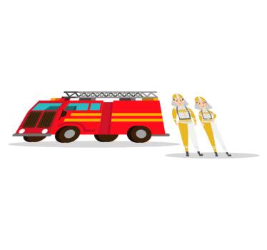Detský vinylový koberec hasičské auto muža a ženy - Tenstickers