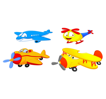 Detský vinylový koberec s lietadlami a helikoptérami - Tenstickers