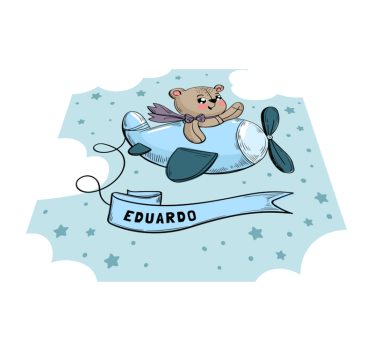 vinylový koberec meno customizable Teddy Pilot Design - Tenstickers