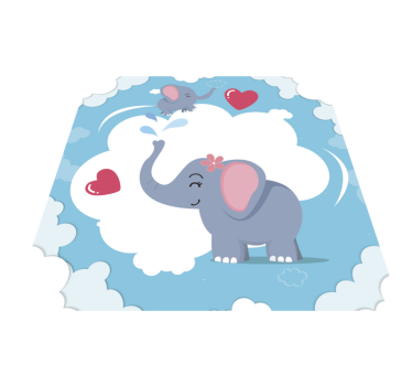 vinylové koberce pre nemluvna adorable Elephant Cloudscape - Tenstickers