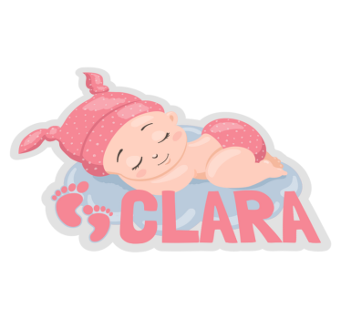 vinylový koberec meno customizable Sleeping Baby Footprints - Tenstickers
