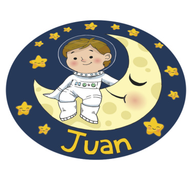 Chlapec astronaut s menom deti vinyl koberec - Tenstickers