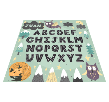 Zvieracia abeceda vinyl koberec s menom - Tenstickers