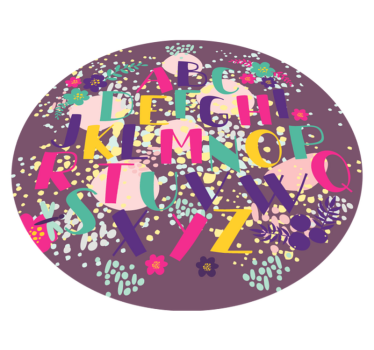 Vinylový koberec s kvetinovou abecedou - Tenstickers