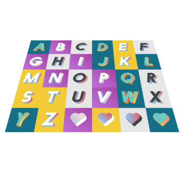 Moderný abeceda vinyl koberec - Tenstickers