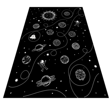 Hviezdy a planéty kresliace vinyl koberec - Tenstickers