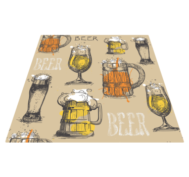 Vinobranie vinyl koberec - poháre na pivo - Tenstickers