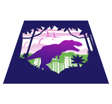 Detský vinylový koberec fialový dinosaurus - Tenstickers
