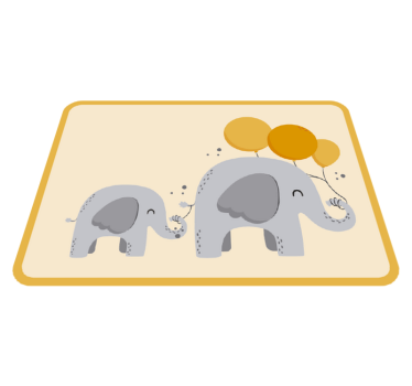 vinylový koberec pre bábätko sloní spoločníci - Tenstickers