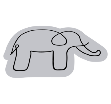 Vinylový koberec slon skica zvieracia podložka - Tenstickers