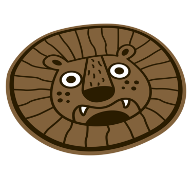 detský vinylový koberec lev kreslený kruh - Tenstickers