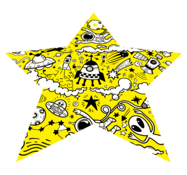 detský vinylový koberec mimozemská hviezda doodle - Tenstickers