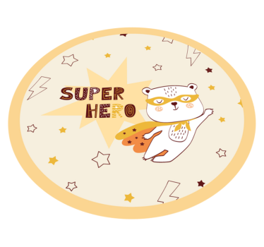 Rozkošný medvedí superhrdina detský vinylový koberec - Tenstickers