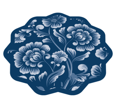 Elegantný kvetinový koberec modrých kvetov - Tenstickers