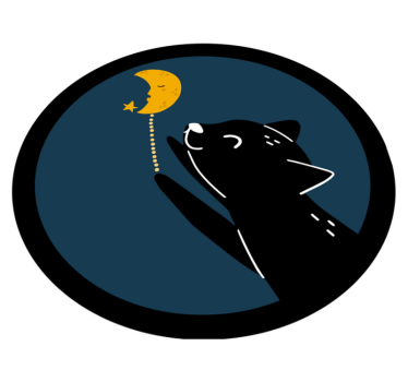 Mačka a mesiac zvieracia rohož - Tenstickers