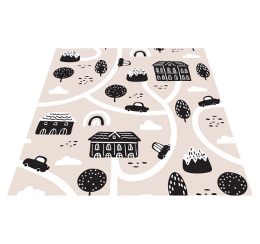 Cierne a biele cesty cesta mat - Tenstickers