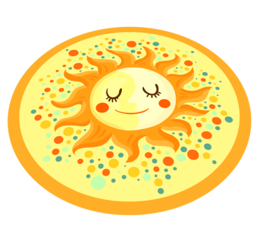 žlté slnko prírodný koberec - Tenstickers