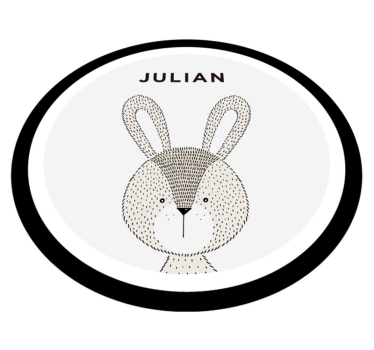 vinylový koberec pre bábätko personalizovaný zajačik - Tenstickers