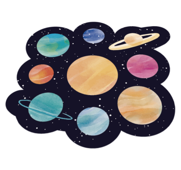 Rôzne planéty detský vinylový koberec - Tenstickers