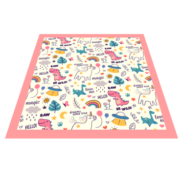 Jednorožec vinylová podložka happy magic pattern - Tenstickers
