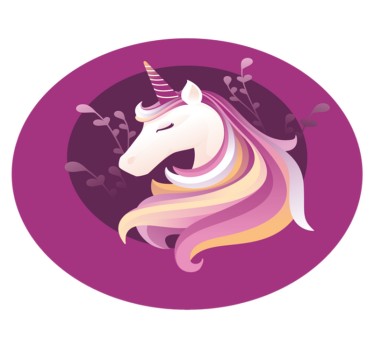 detský vinylový koberec kruhový motív jednorožca - Tenstickers