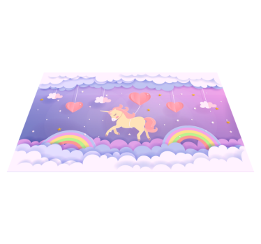vinylový koberec pre bábätko fantasy scéna jednorožca - Tenstickers