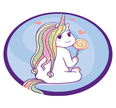 detský vinylový koberec lízanka jednorožca - Tenstickers