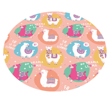 rôzne vinylové koberce pre deti živý kruh lamy - Tenstickers