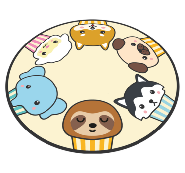 Anime zvieratá kruh zvieracia podložka - Tenstickers