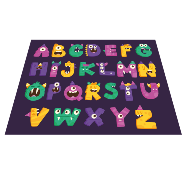Karikatúra monštrum abeceda koberec - Tenstickers