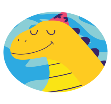 Dinosaurus hrajúci na modrom pozadí zvieracia podložka - Tenstickers