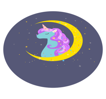 detský vinylový koberec zobrazenie polmesiaca jednorožca - Tenstickers