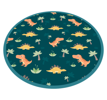 detský vinylový koberec dinosaurí rondel - Tenstickers