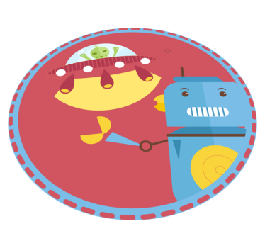 detský vinylový koberec hra ponorkového robota - Tenstickers