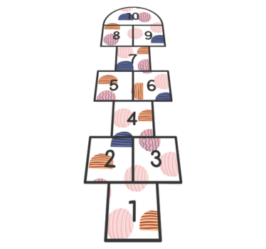 Kruhový vinylový koberec hopscotch - Tenstickers