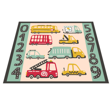 Nákladné auto s číslami detský vinylový koberec - Tenstickers