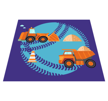 detský vinylový koberec stavebná hracia zóna - Tenstickers