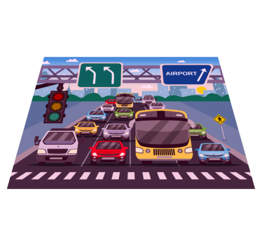 vinylový koberec cesty dopravný čas hrania - Tenstickers