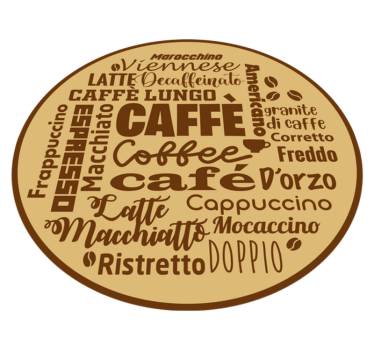 Viacjazyčný kávový vinylový koberec - Tenstickers