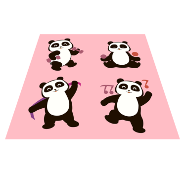 detský vinylový koberec tanečný motív pandy - Tenstickers