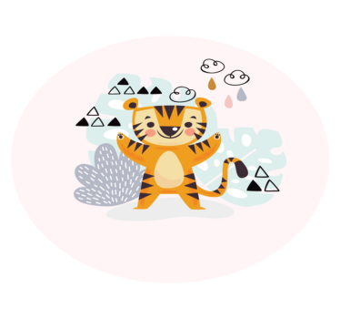 Kresba vinylového koberca pre tigrie deti - Tenstickers