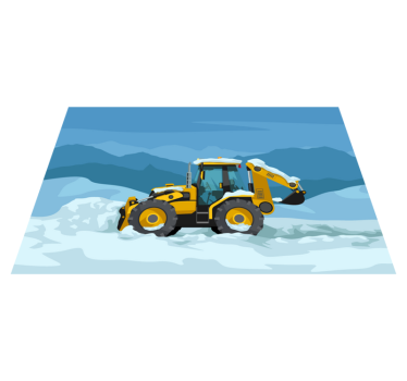žltý traktor realistický detský vinylový koberec - Tenstickers