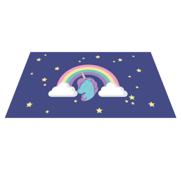 detský vinylový koberec dúhová grafika jednorožca - Tenstickers