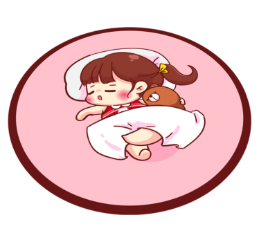 Spiace anime dievča deti vinylový koberec - Tenstickers